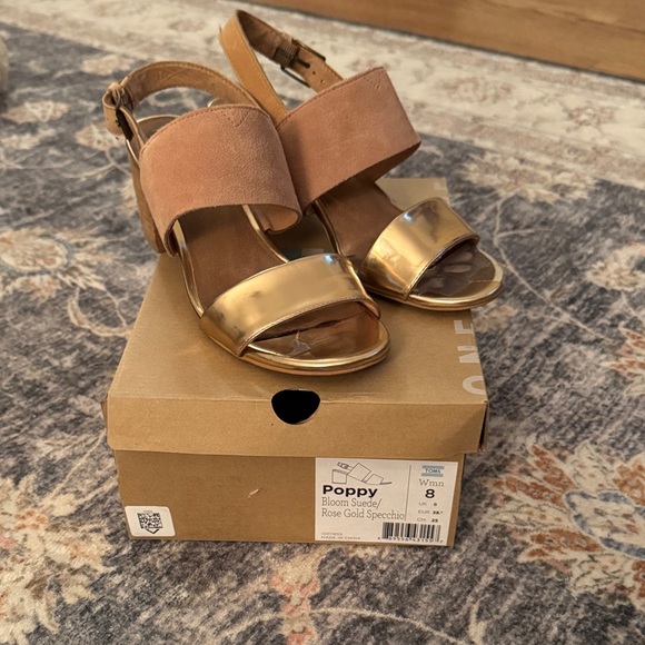 Women's Rose Gold and Tan Sandals - Picture 1 of 1